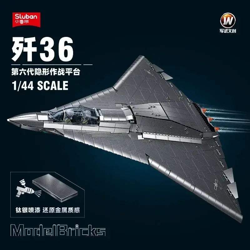 MOC Sluban Fighter Bomber Building Blocks Model Kit For Creative Kids - ToylandEU