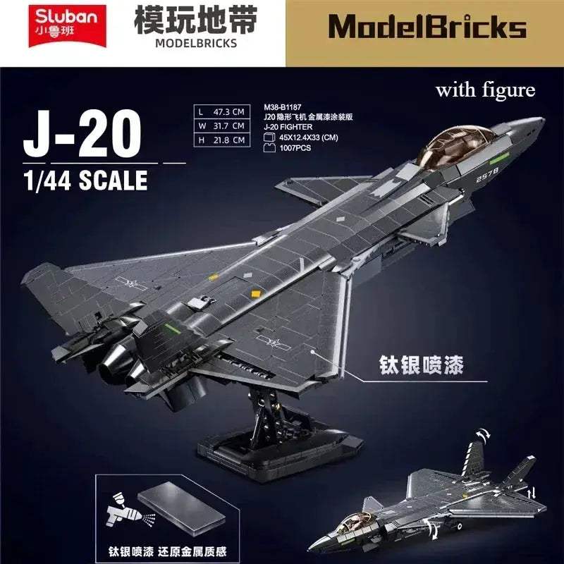 MOC Sluban Fighter Bomber Building Blocks Model Kit For Creative Kids - ToylandEU