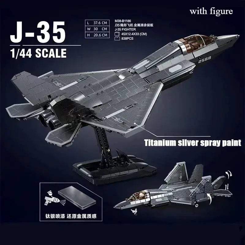MOC Sluban Fighter Bomber Building Blocks Model Kit For Creative Kids - ToylandEU
