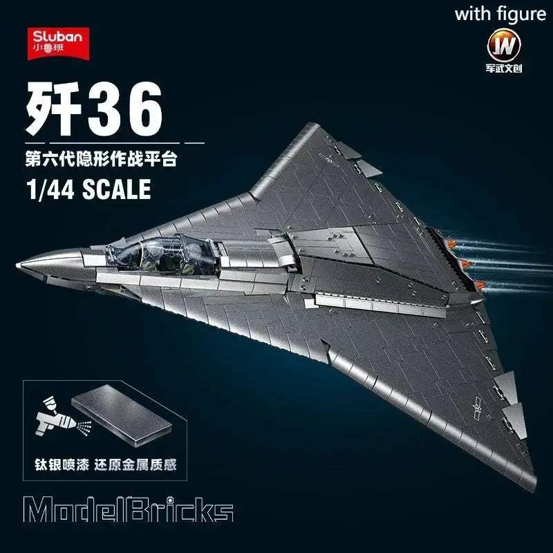 MOC Sluban Fighter Bomber Building Blocks Model Kit For Creative Kids - ToylandEU