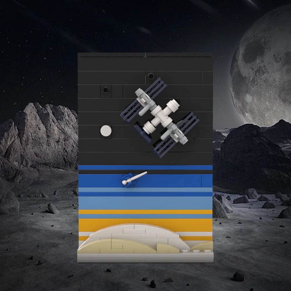 MOC Space Age Story Postcard Building Block Set Gift Building Bricks MOC - ToylandEU