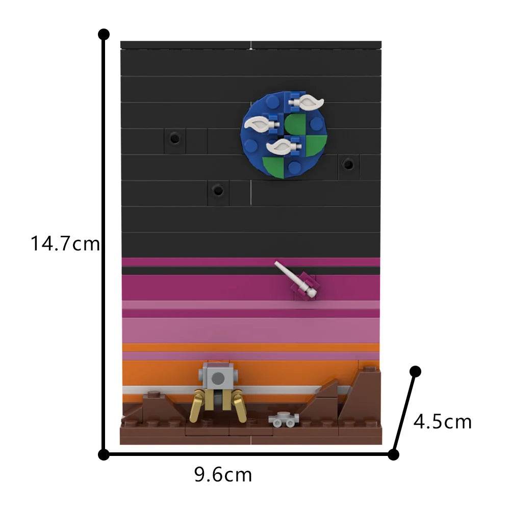 MOC Space Age Story Postcard Building Block Set Gift Building Bricks MOC - ToylandEU