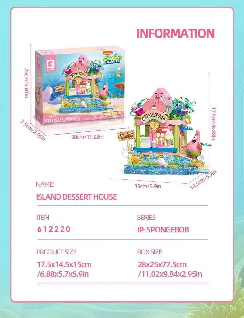 SpongeBob Series Building Blocks Patrick Star Dessert House Set - ToylandEU