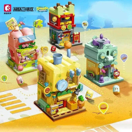  MOC SpongeBob SquarePants Building Blocks Double Layer Set Kid Toys -  ToylandEU™