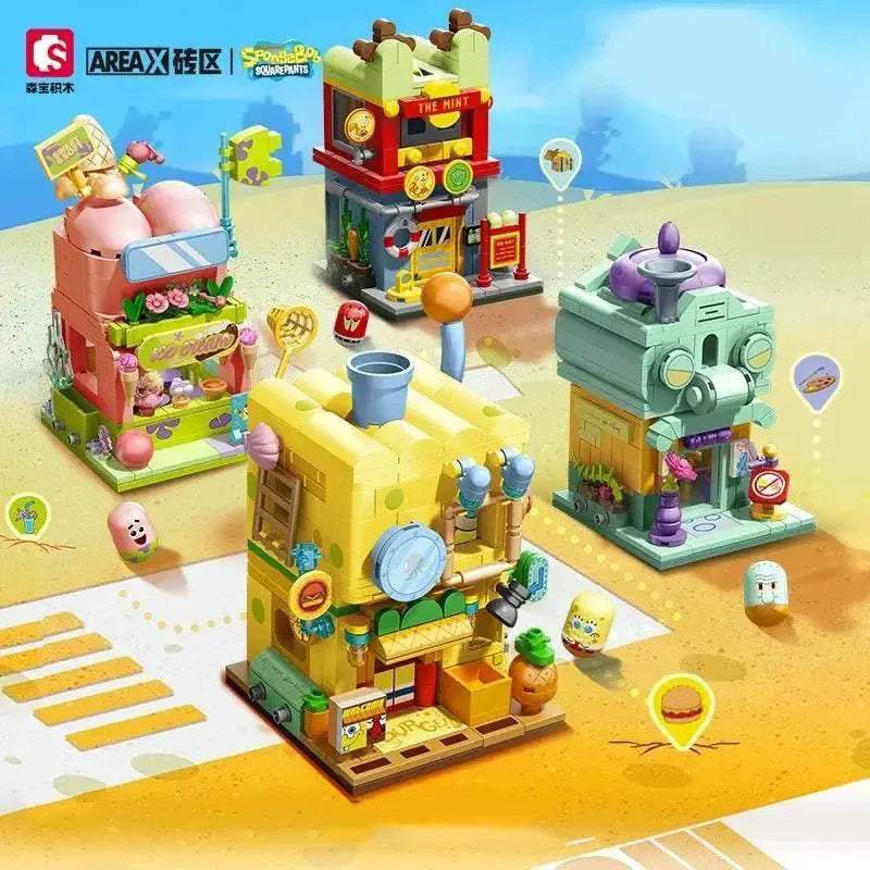 SpongeBob SquarePants Building Blocks Double Layer Set Kid Toys - ToylandEU