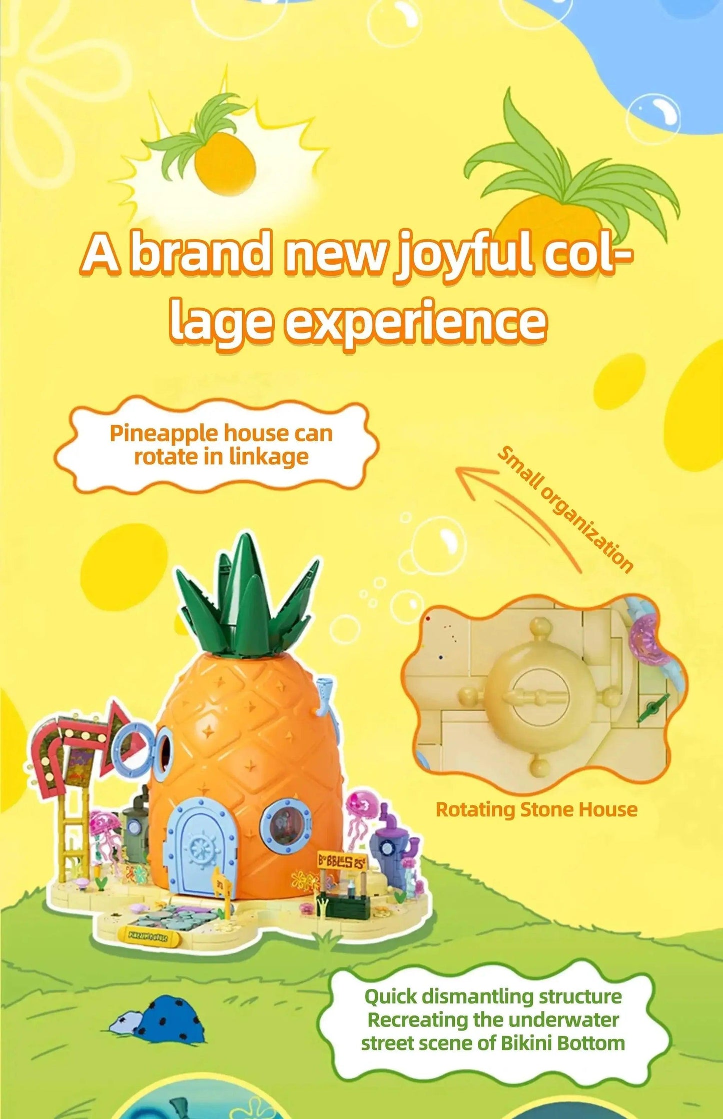  MOC SpongeBob SquarePants Building Blocks Pineapple House Set -  ToylandEU™