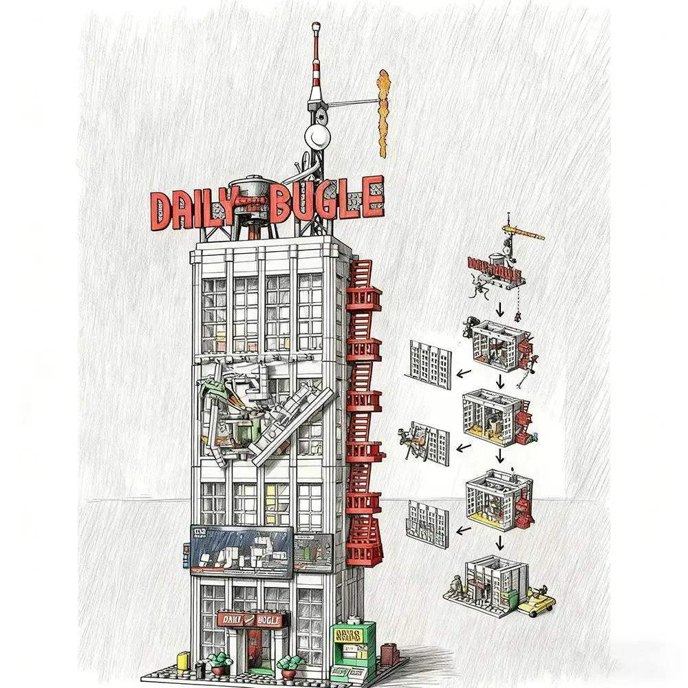 MOC Street View Building Blocks Set For Creative City Models - ToylandEU