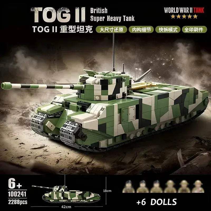MOC TOG II Heavy Tank Building Blocks Kit Realistic Detail - ToylandEU