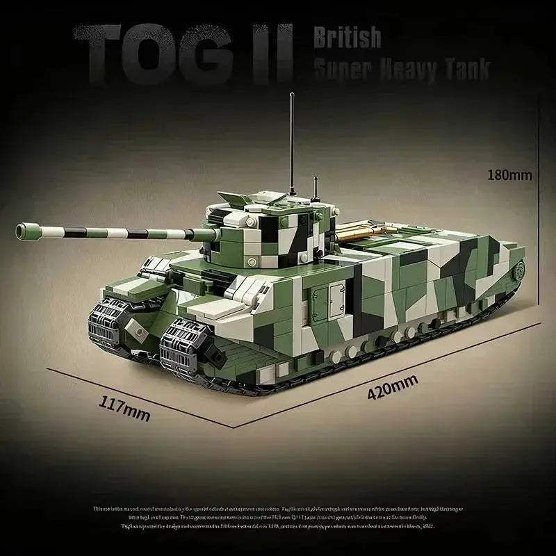MOC TOG II Heavy Tank Building Blocks Kit Realistic Detail - ToylandEU