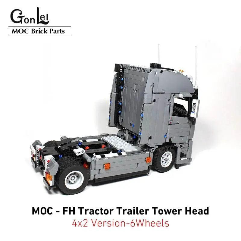  MOC Technical Truck Engineering Container FH Tractor Unit Building Blocks 4x2 6x4 Trailer Unit Tower Head Car Model Bricks Toy Gifts -  ToylandEU™