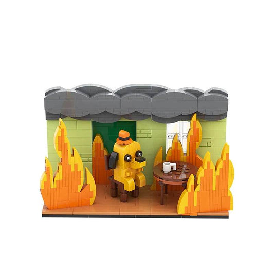 MOC This Is Fine Dog Building Block Soft Doll Educational Gift Building Bricks MOC - ToylandEU