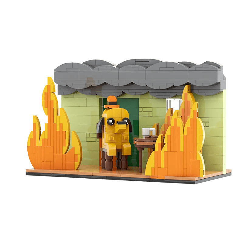 MOC This Is Fine Dog Building Block Soft Doll Educational Gift Building Bricks MOC - ToylandEU