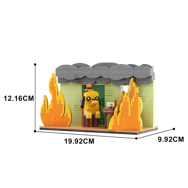 MOC This Is Fine Dog Building Block Soft Doll Educational Gift Building Bricks MOC - ToylandEU