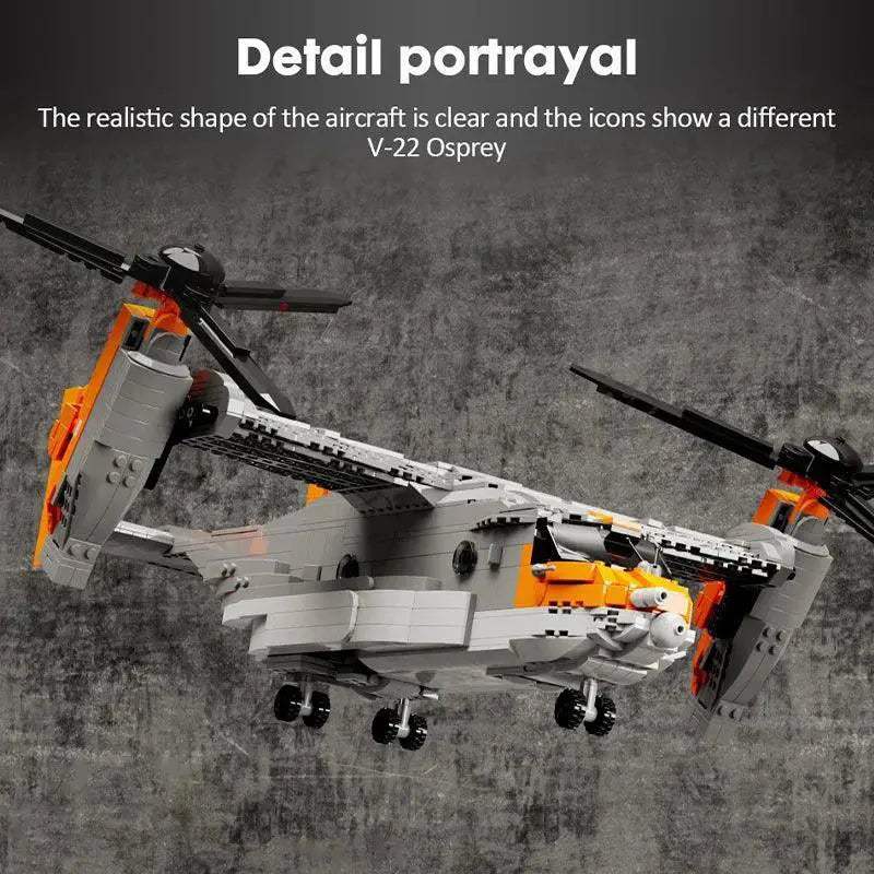 V22 Osprey Helicopter Building Blocks Lego Compatible - ToylandEU