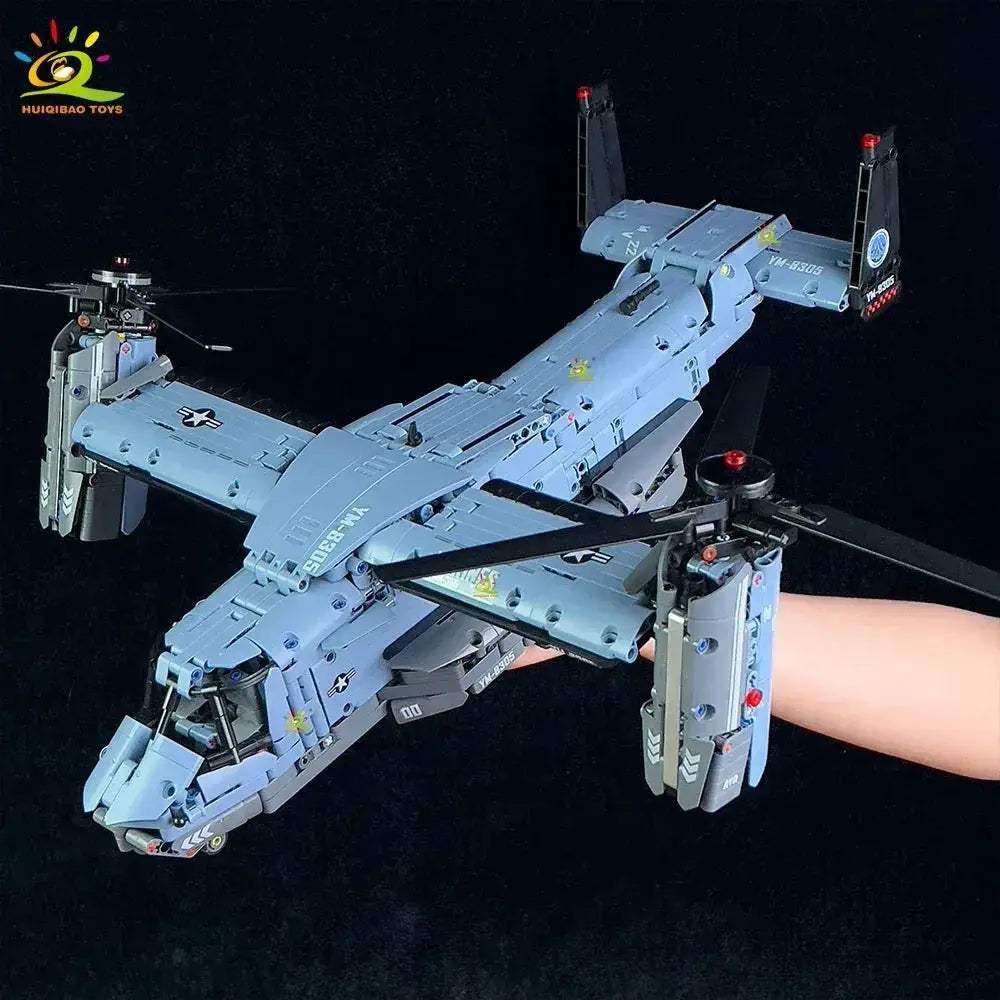 MOC V22 Tiltrotor Aircraft Building Blocks Set For Creative Kids - ToylandEU