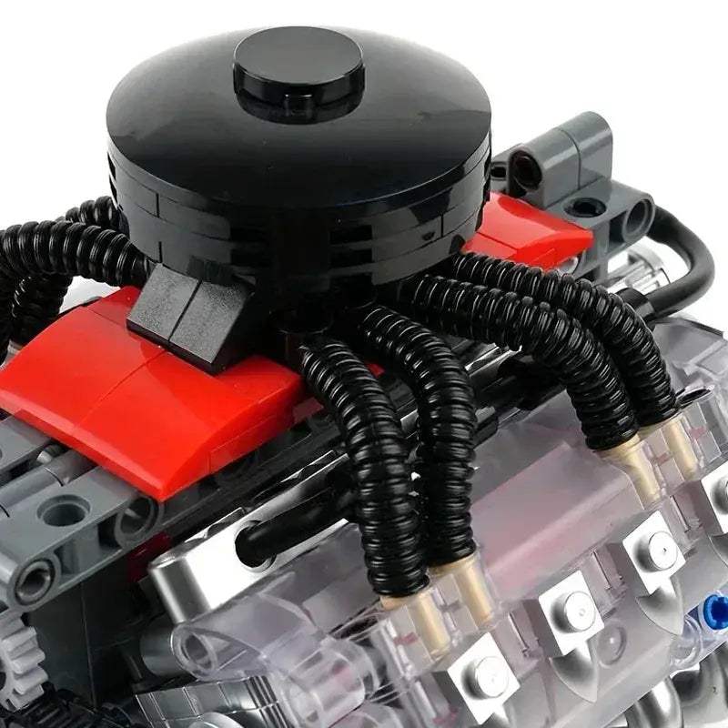 V8 Engine Building Blocks Set 487 Realistic Gearbox - ToylandEU