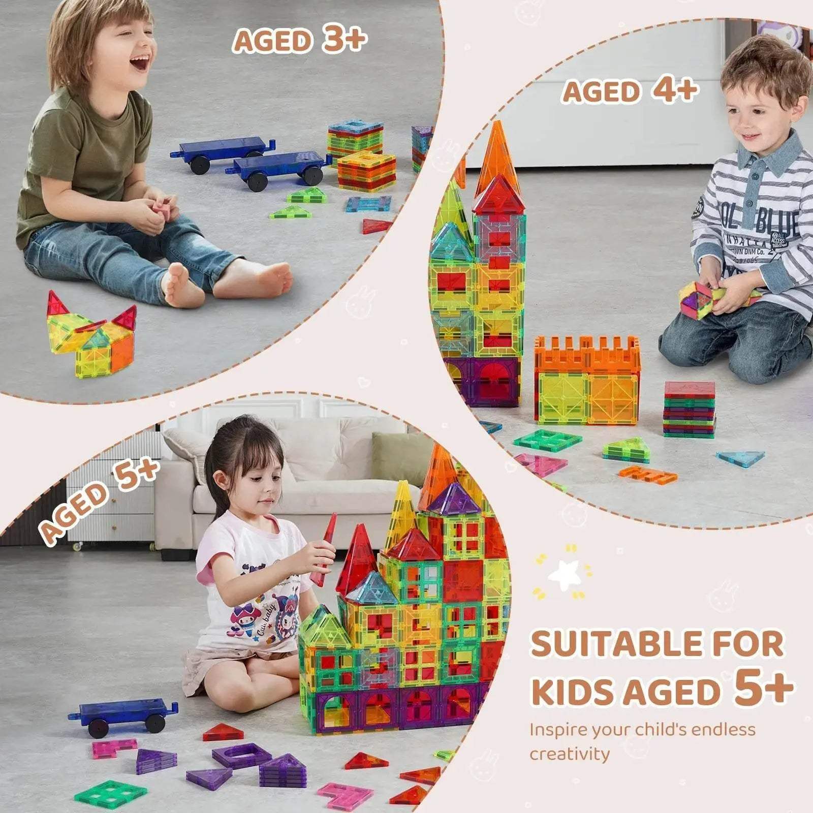 VEVOR 180PCS Magnetic Building Blocks Set for Kids Gifts - ToylandEU