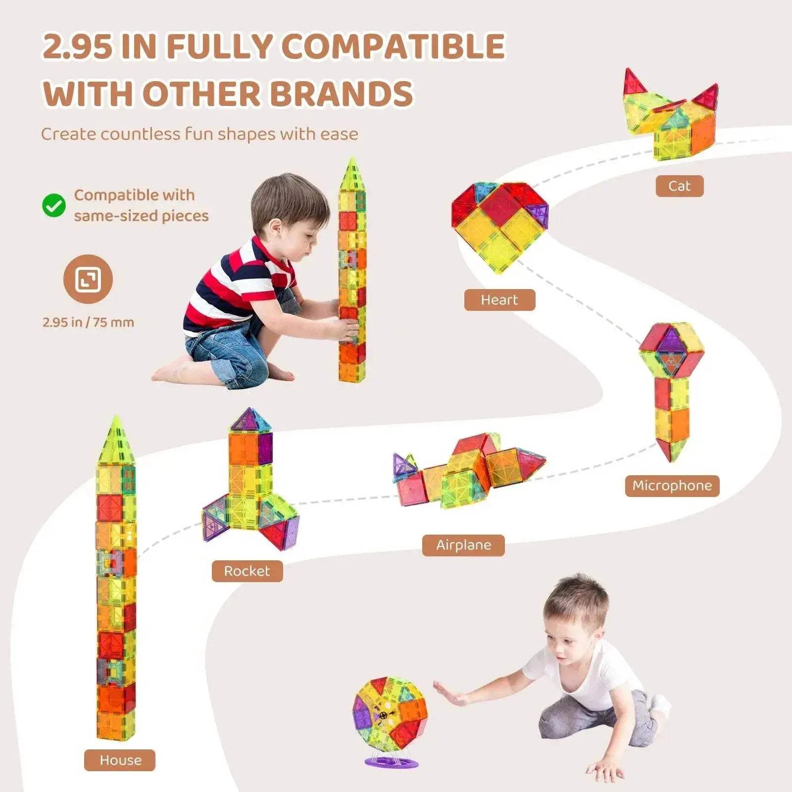 VEVOR 180PCS Magnetic Building Blocks Set for Kids Gifts - ToylandEU