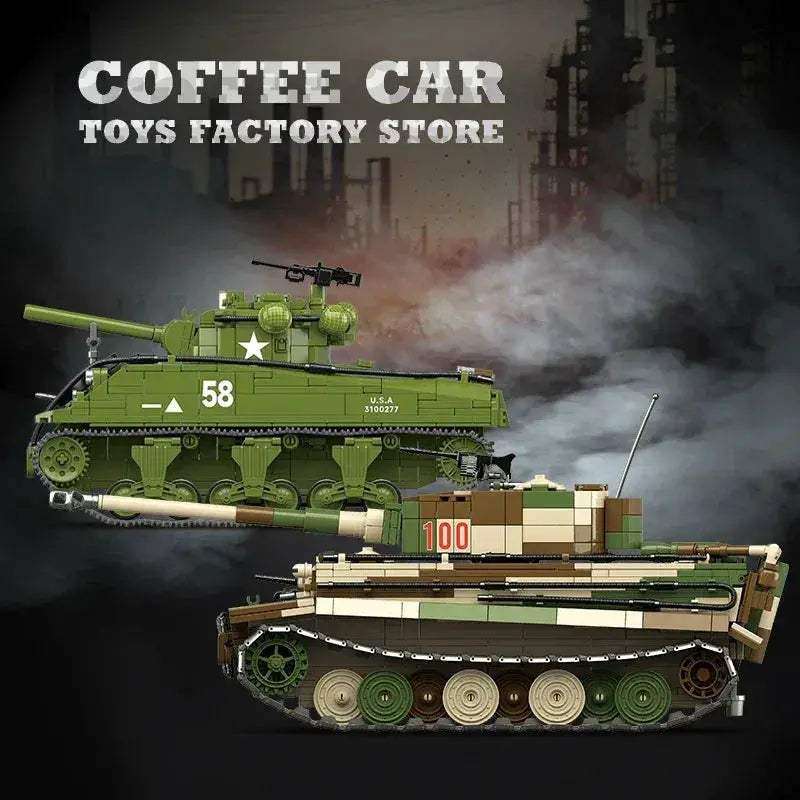 MOC WW2 Army Tank Building Blocks Lego Compatible Educational Toy - ToylandEU