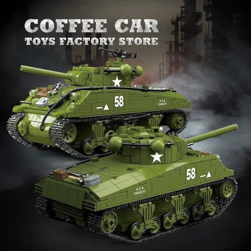 MOC WW2 Army Tank Building Blocks Lego Compatible Educational Toy - ToylandEU