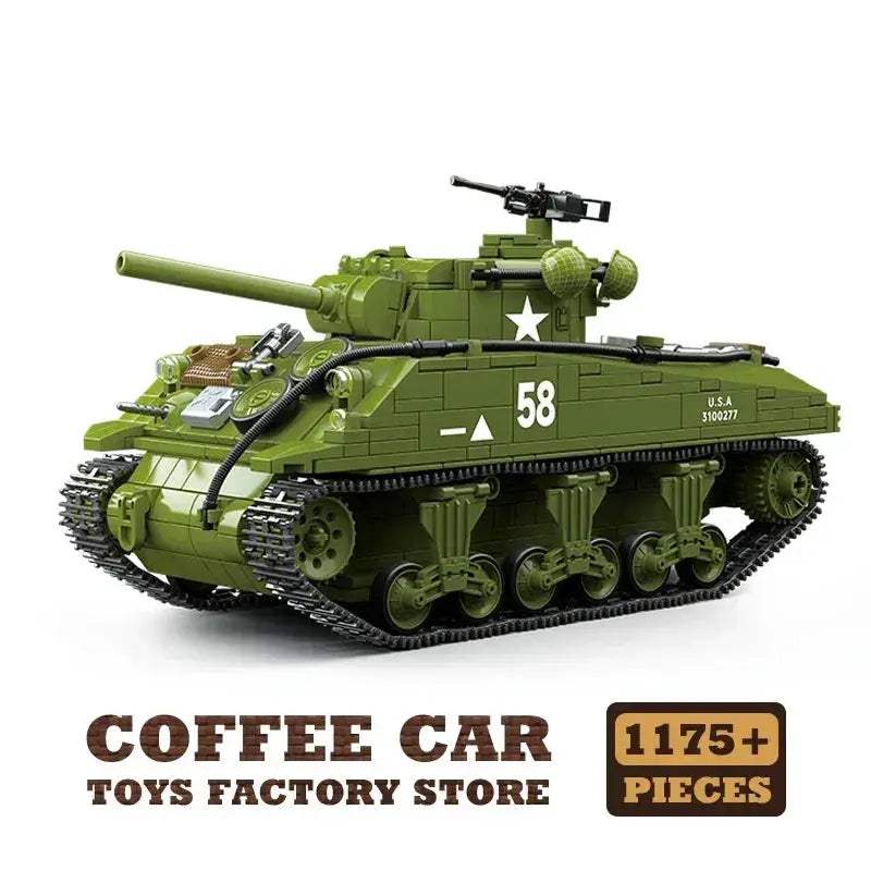 MOC WW2 Army Tank Building Blocks Lego Compatible Educational Toy - ToylandEU