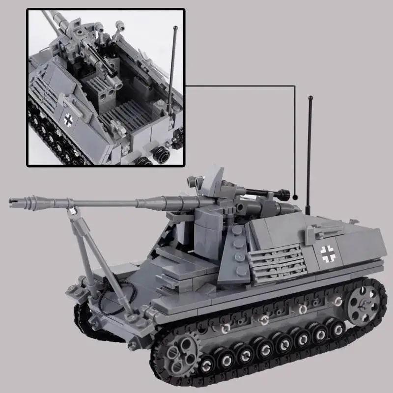  MOC WW2 Military Series Main Battle Tank Building Blocks Germany Nashorn Sd.Kfz.164 MOC Bricks Model Building Bricks MOC Gift for Boys -  ToylandEU™