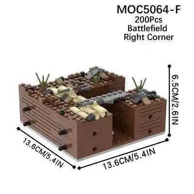 WW2 Military Trench Building Blocks Kit Soldiers Army Figures - ToylandEU