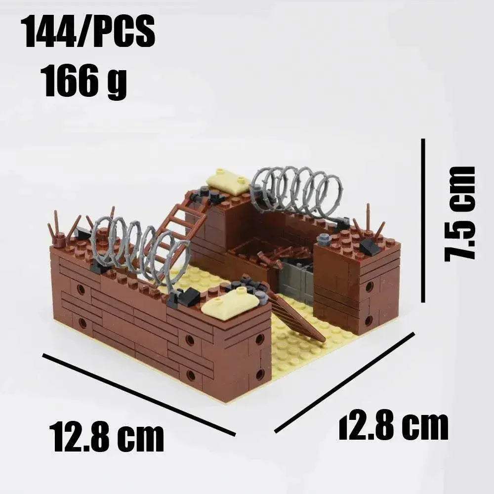 WW2 Military Trench Building Blocks Kit Soldiers Army Figures - ToylandEU