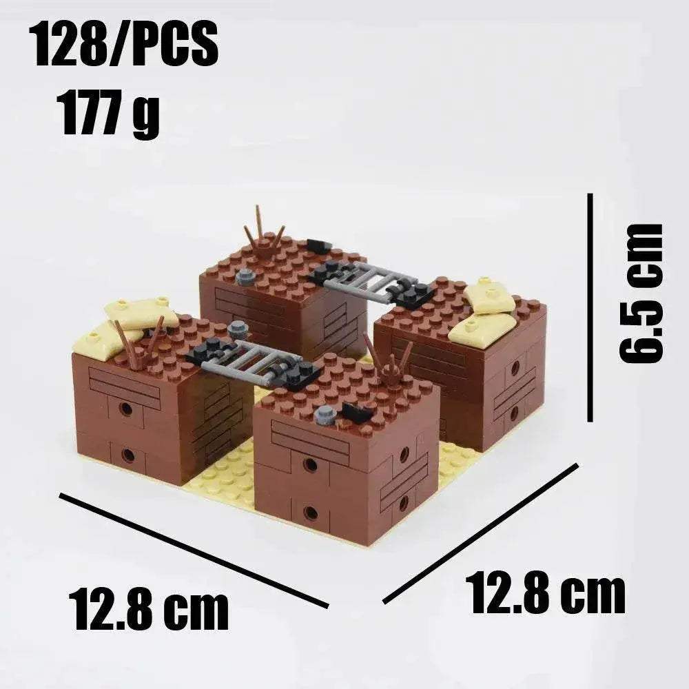 WW2 Military Trench Building Blocks Kit Soldiers Army Figures - ToylandEU