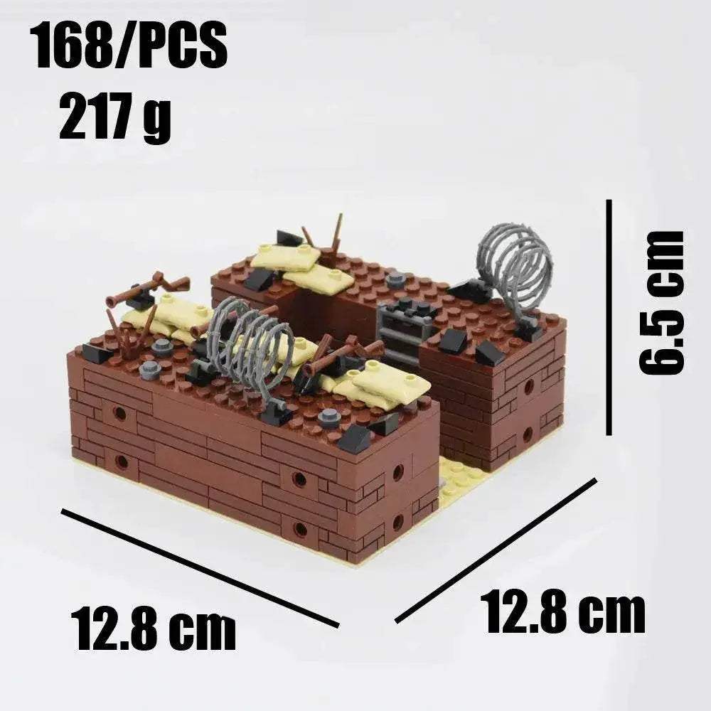 WW2 Military Trench Building Blocks Kit Soldiers Army Figures - ToylandEU