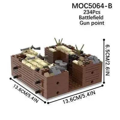 WW2 Military Trench Building Blocks Kit Soldiers Army Figures - ToylandEU
