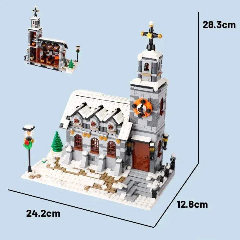 MOC Winter City Building Blocks Set Lego Compatible Christmas Village - ToylandEU