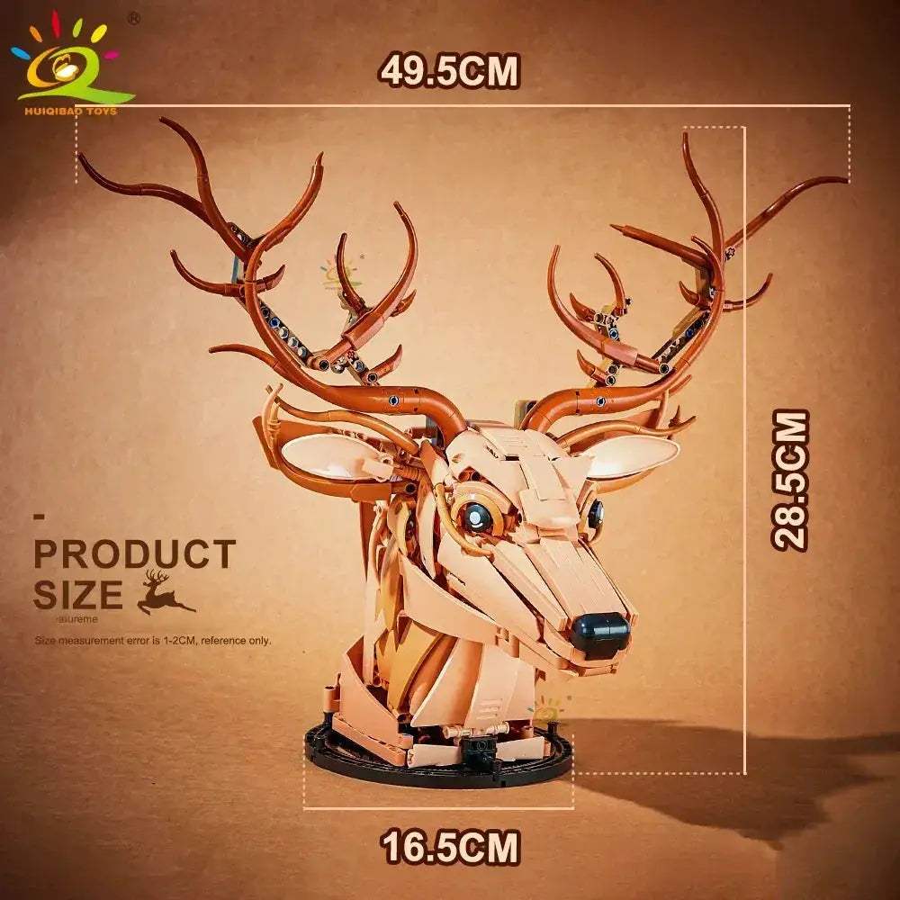 MOC Wolf Deer Eagle Head Building Blocks Wall Decor Set - ToylandEU