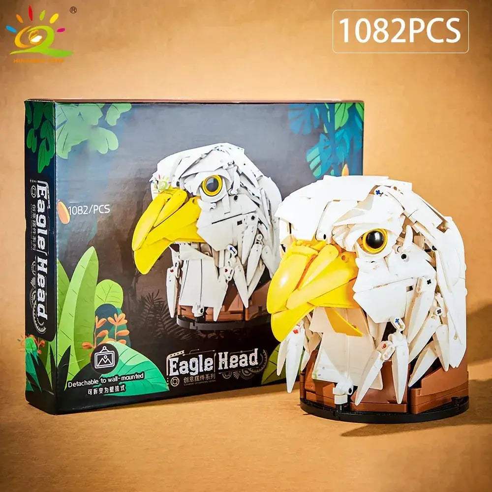 MOC Wolf Deer Eagle Head Building Blocks Wall Decor Set - ToylandEU