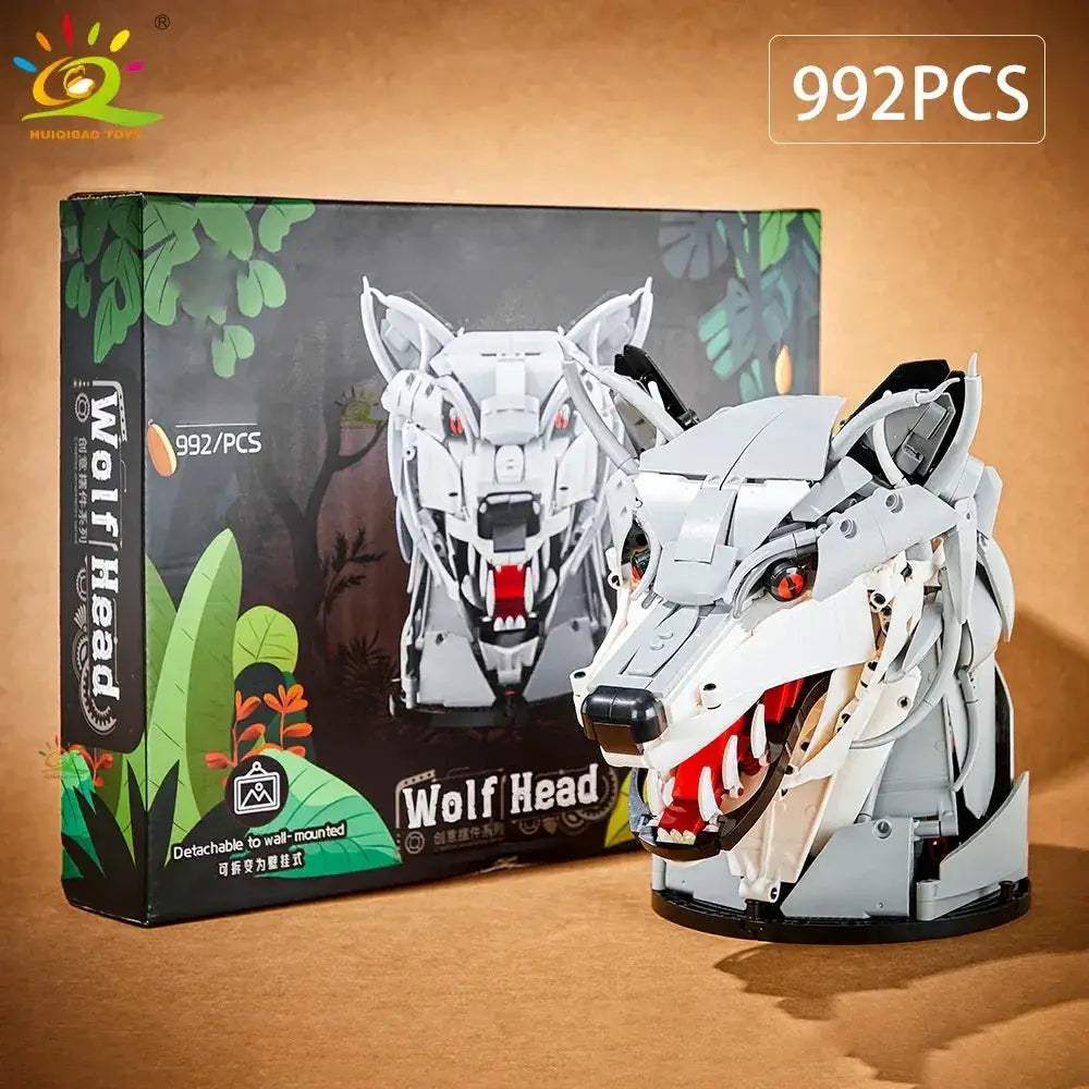 MOC Wolf Deer Eagle Head Building Blocks Wall Decor Set - ToylandEU