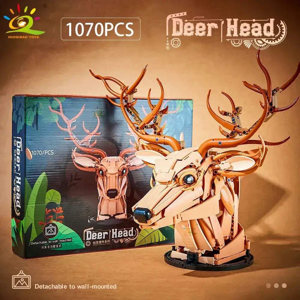MOC Wolf Deer Eagle Head Building Blocks Wall Decor Set - ToylandEU