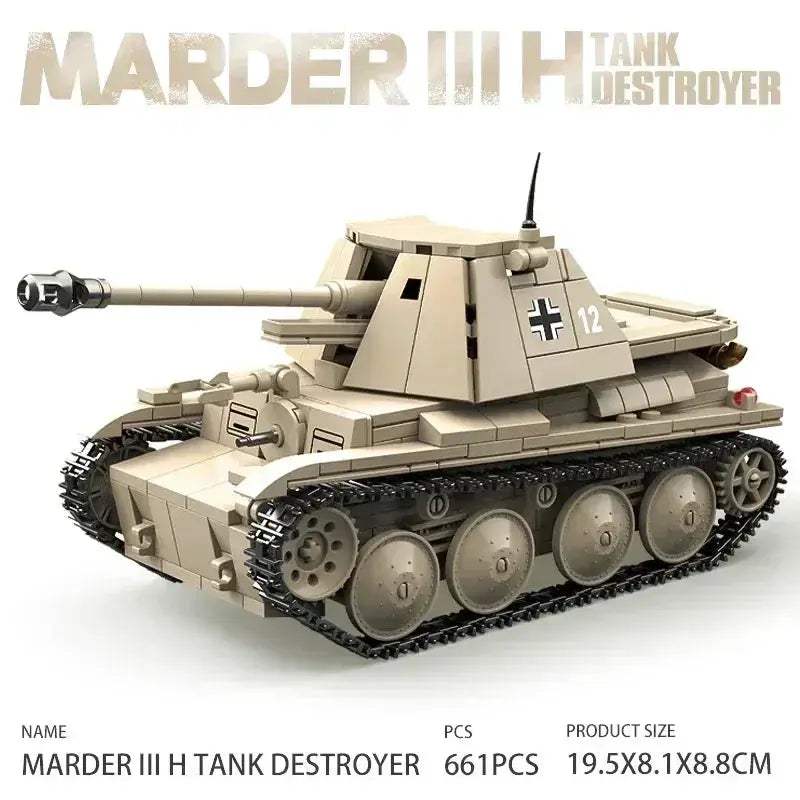 World War II German Marder III Tank Building Blocks Educational - ToylandEU