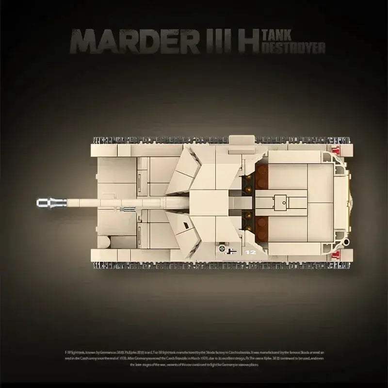 World War II German Marder III Tank Building Blocks Educational - ToylandEU