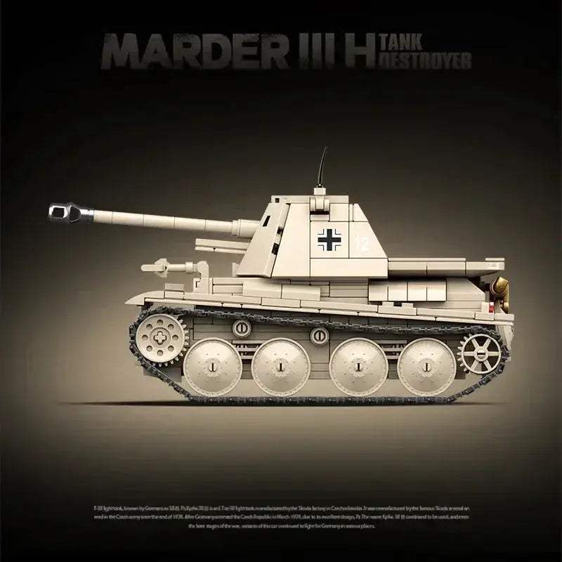 World War II German Marder III Tank Building Blocks Educational - ToylandEU