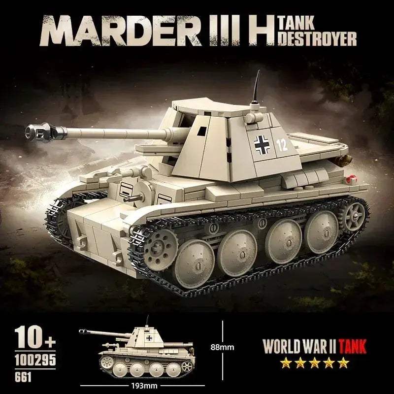World War II German Marder III Tank Building Blocks Educational - ToylandEU