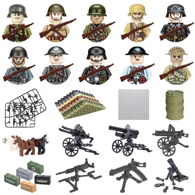 MOC World War II Military Building Blocks Soldier Set For Kids - ToylandEU