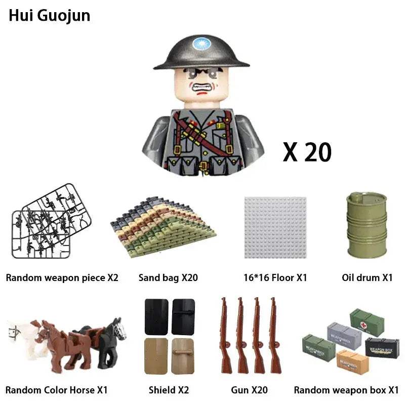 MOC World War II Military Building Blocks Soldier Set For Kids - ToylandEU