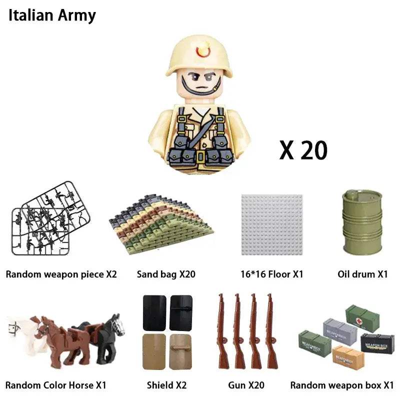 MOC World War II Military Building Blocks Soldier Set For Kids - ToylandEU