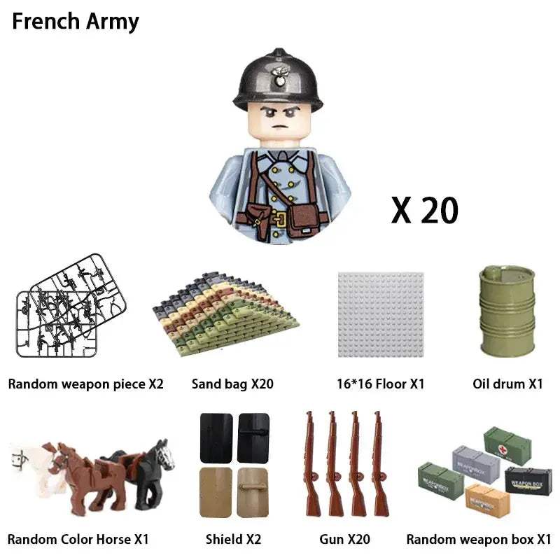 MOC World War II Military Building Blocks Soldier Set For Kids - ToylandEU