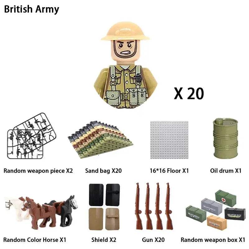 MOC World War II Military Building Blocks Soldier Set For Kids - ToylandEU