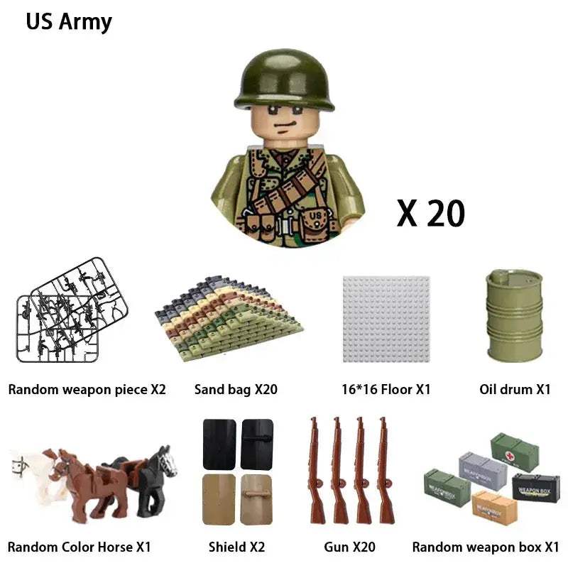 MOC World War II Military Building Blocks Soldier Set For Kids - ToylandEU