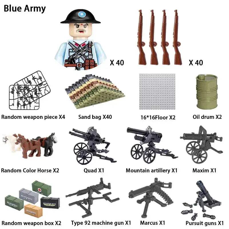 MOC World War II Military Building Blocks Soldier Set For Kids - ToylandEU