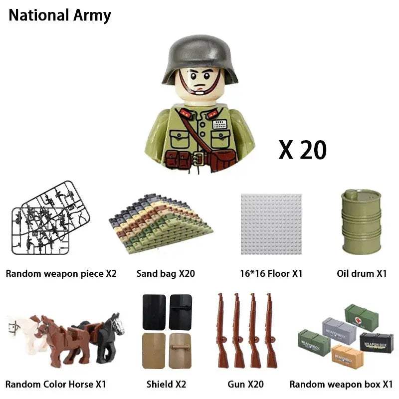 MOC World War II Military Building Blocks Soldier Set For Kids - ToylandEU