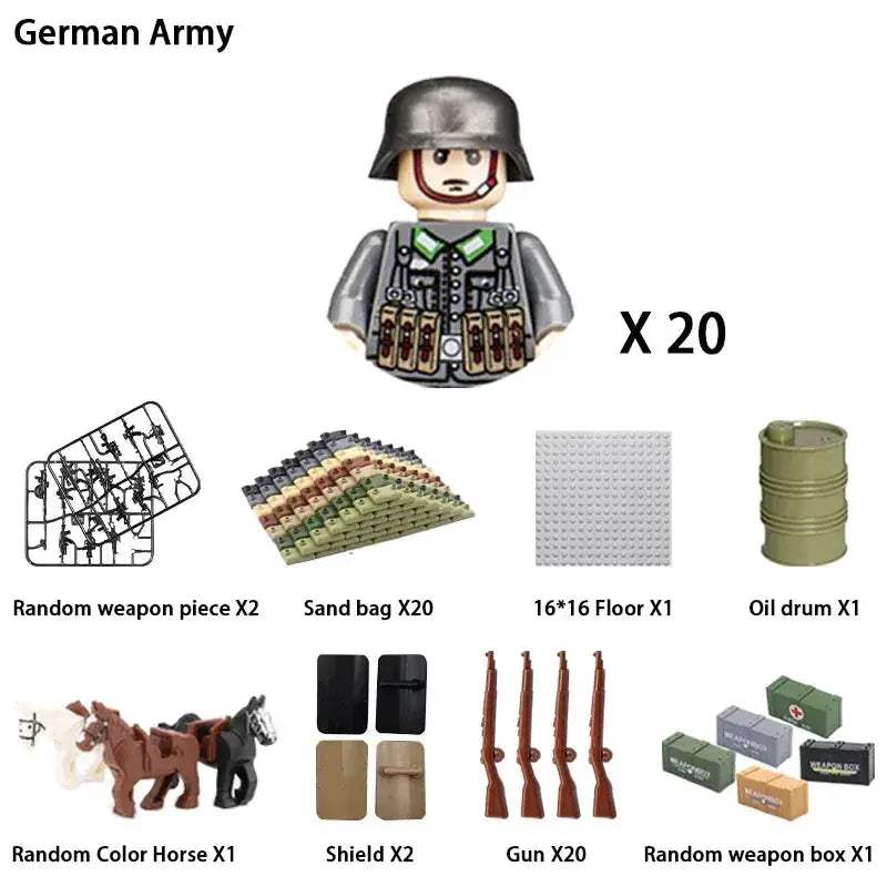 MOC World War II Military Building Blocks Soldier Set For Kids - ToylandEU