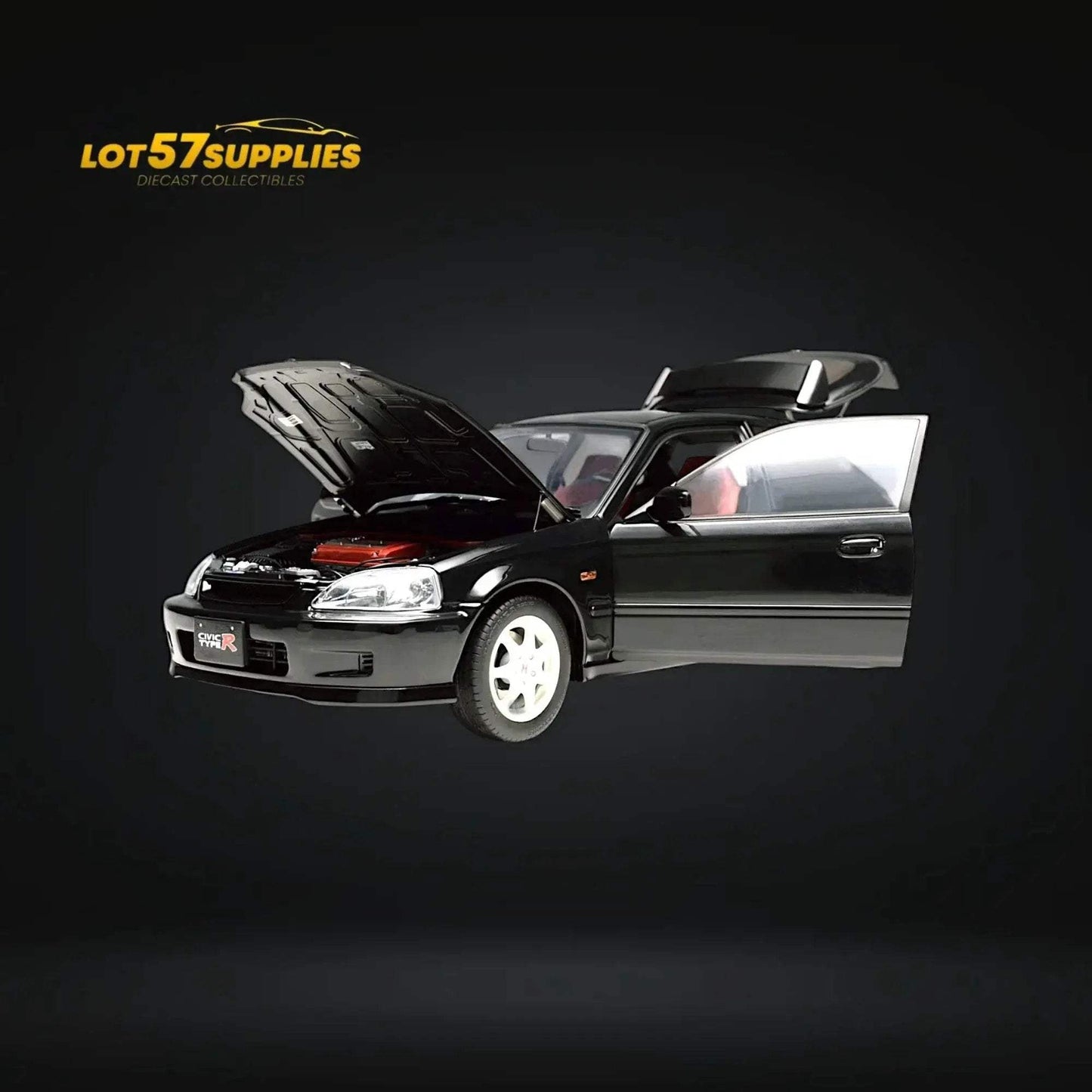 MOTORHELIX Honda Civic Type-R EK9-120 BLACK Fully Openable 1:18 - ToylandEU